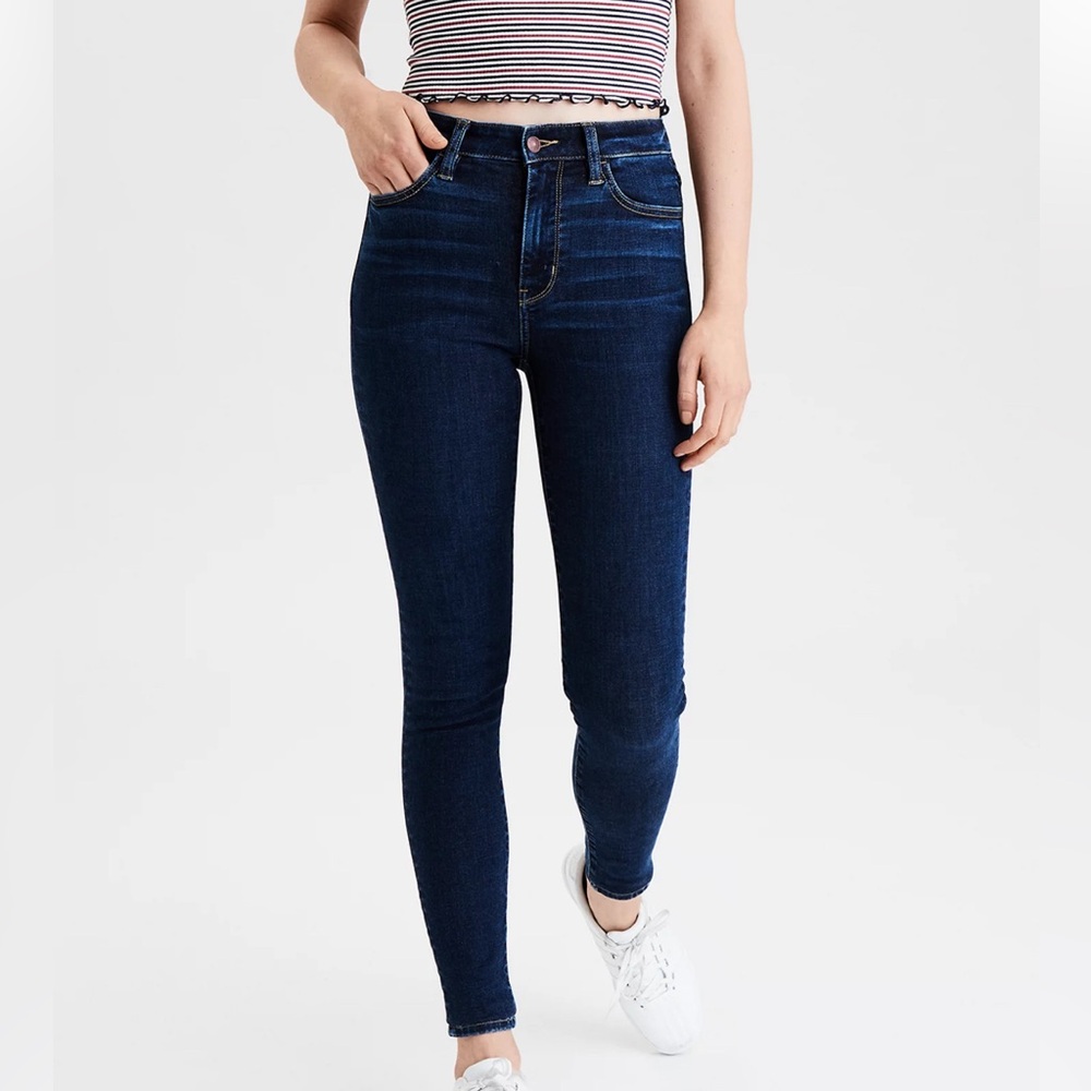 American Eagle Dark Wash Short Next Level Stretch Jeggings